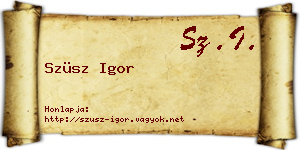 Szüsz Igor névjegykártya